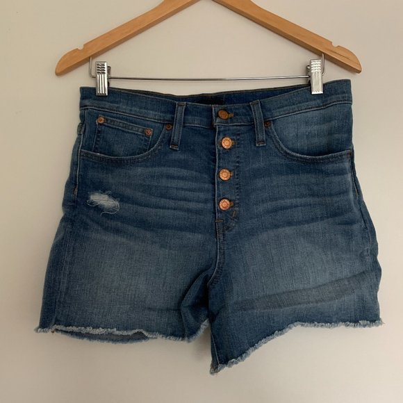 J. Crew Women's Size 28 Jean Shorts High Rise Button Fly Cut Off - Picture 1 of 7